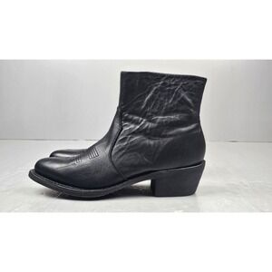 Durango Boots Mens 8D Black Leather Western Side Ankle Zip DB8950 Casual